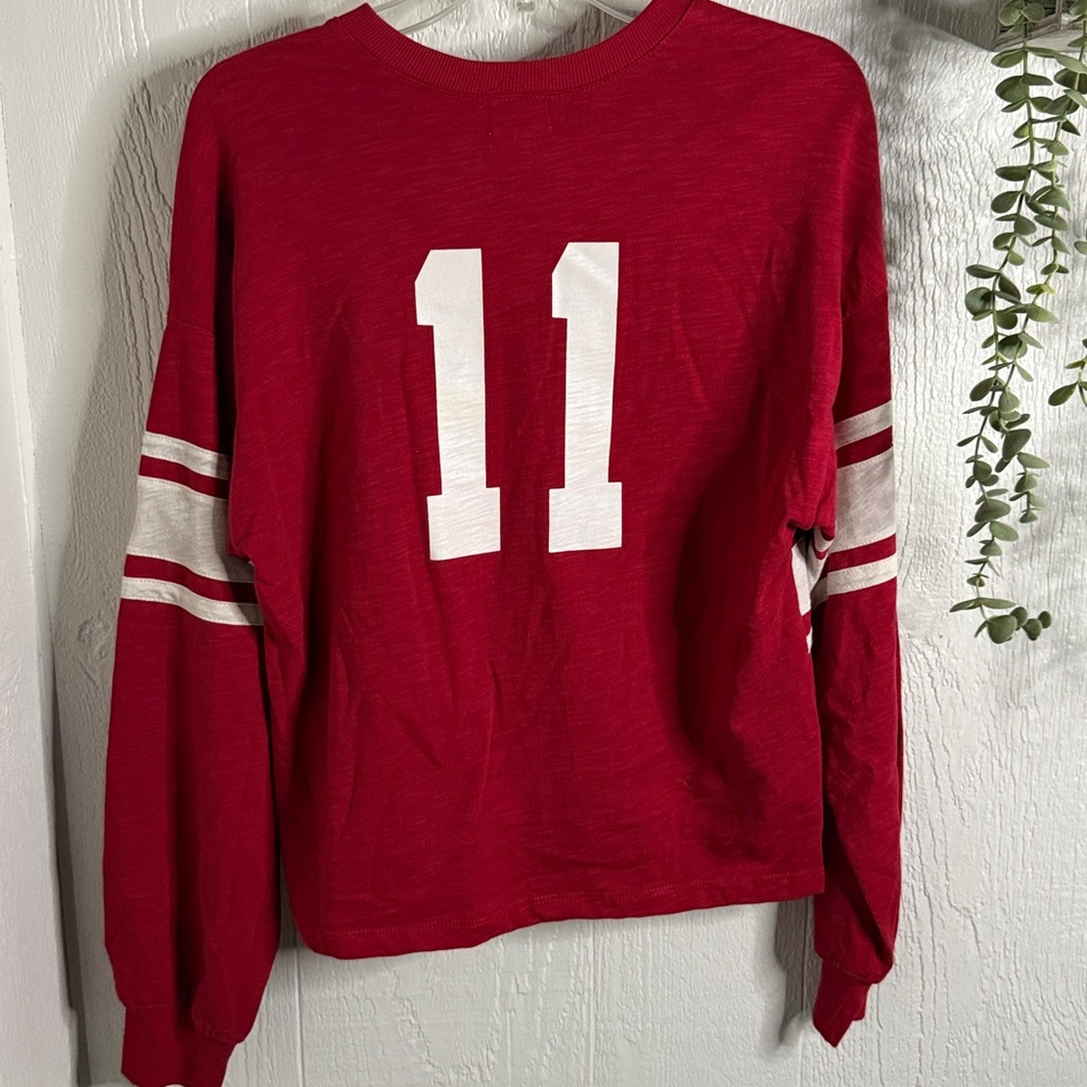 Women’s Heavy Rugby Jersey Henley NWOT vintage red - Picture 3 of 5